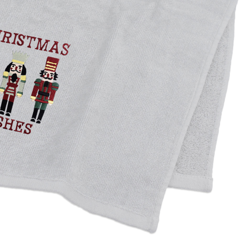 Noel Square Nutcracker White Hand Towel 2 Pack Image 4