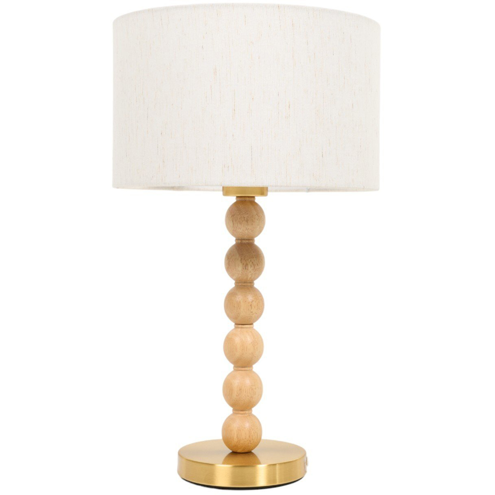 Ellis Wood Effect Table Lamp Natural Image 3