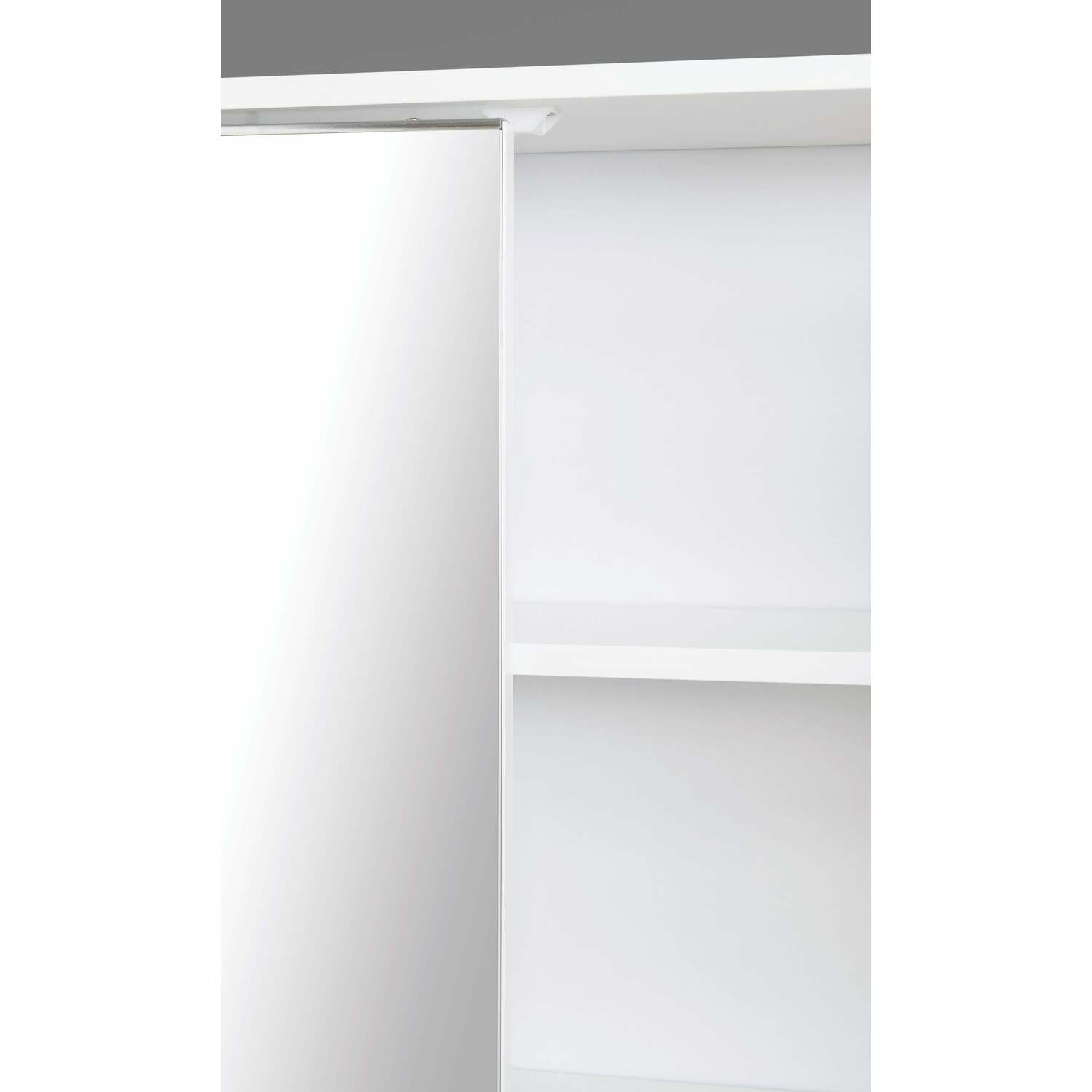 High Gloss Double Mirror Wall Cabinet - White Image 3