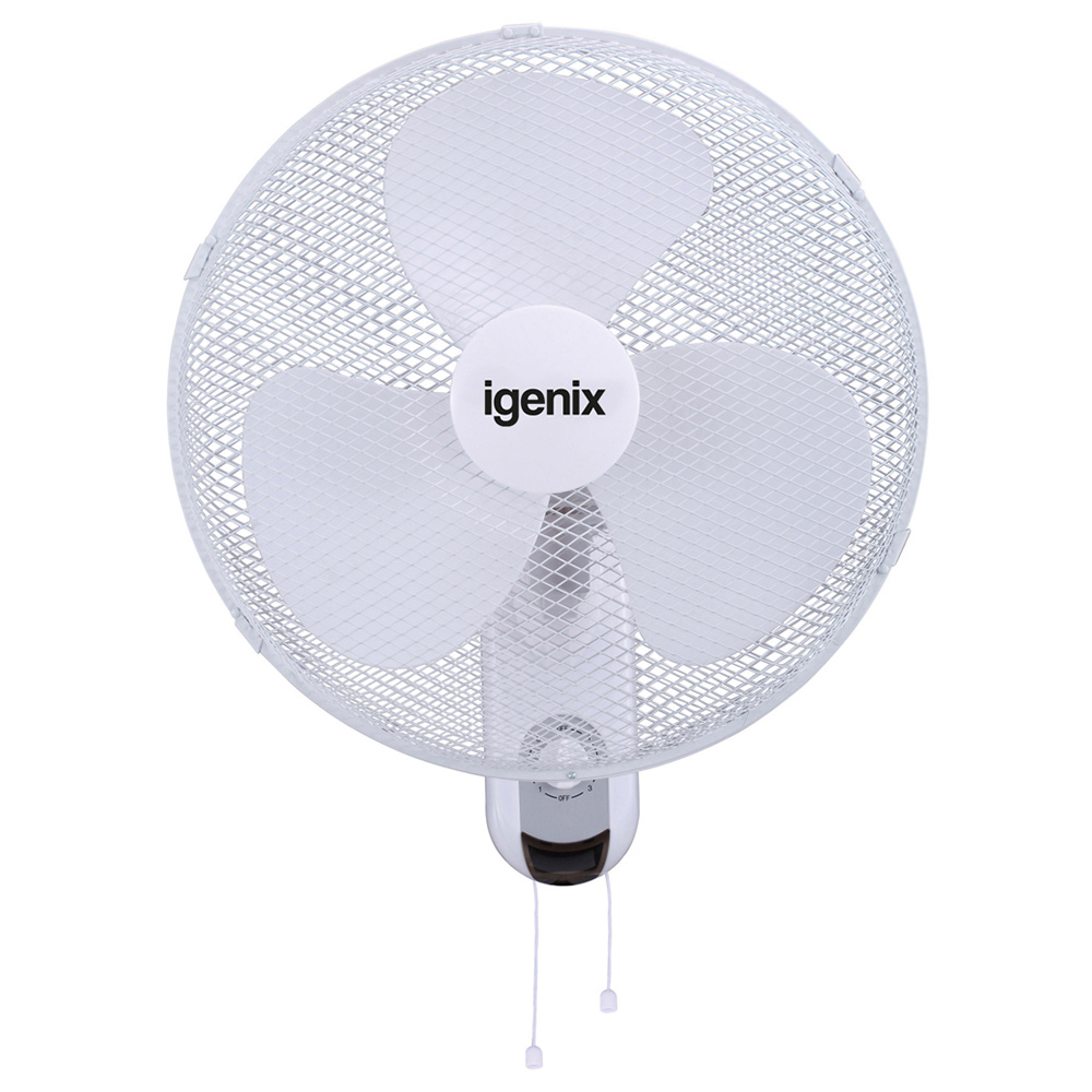 Igenix White Wall Mounted Fan 16 inch Image 1