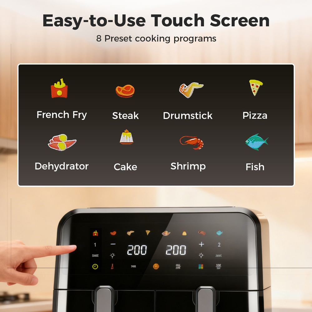 Spector FR1009-BK-UK Black Dual Zone Air Fryer 12L 2600W Image 5