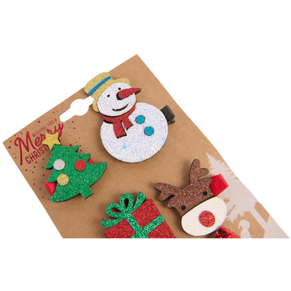 Pack of 5 Christmas Hair Clips Image 4