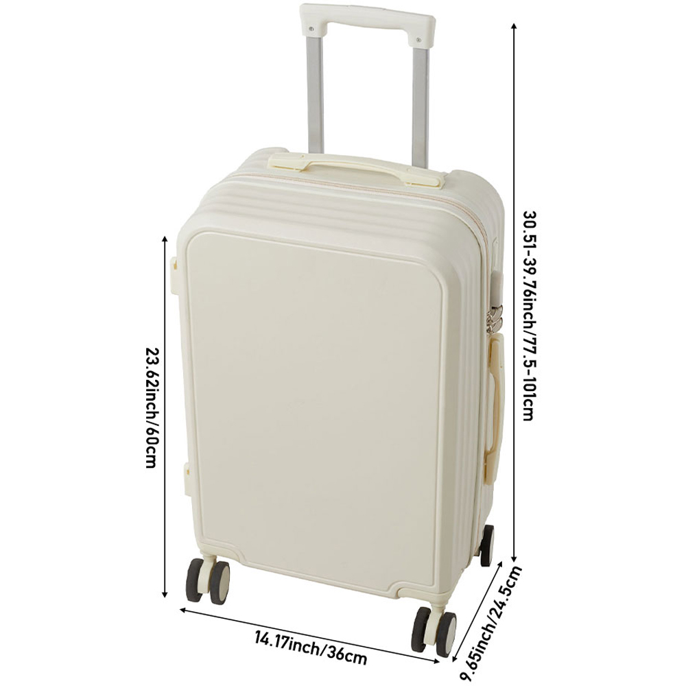 H&O Direct 21 inch White Hard Shell Luggage Suitcase Image 6