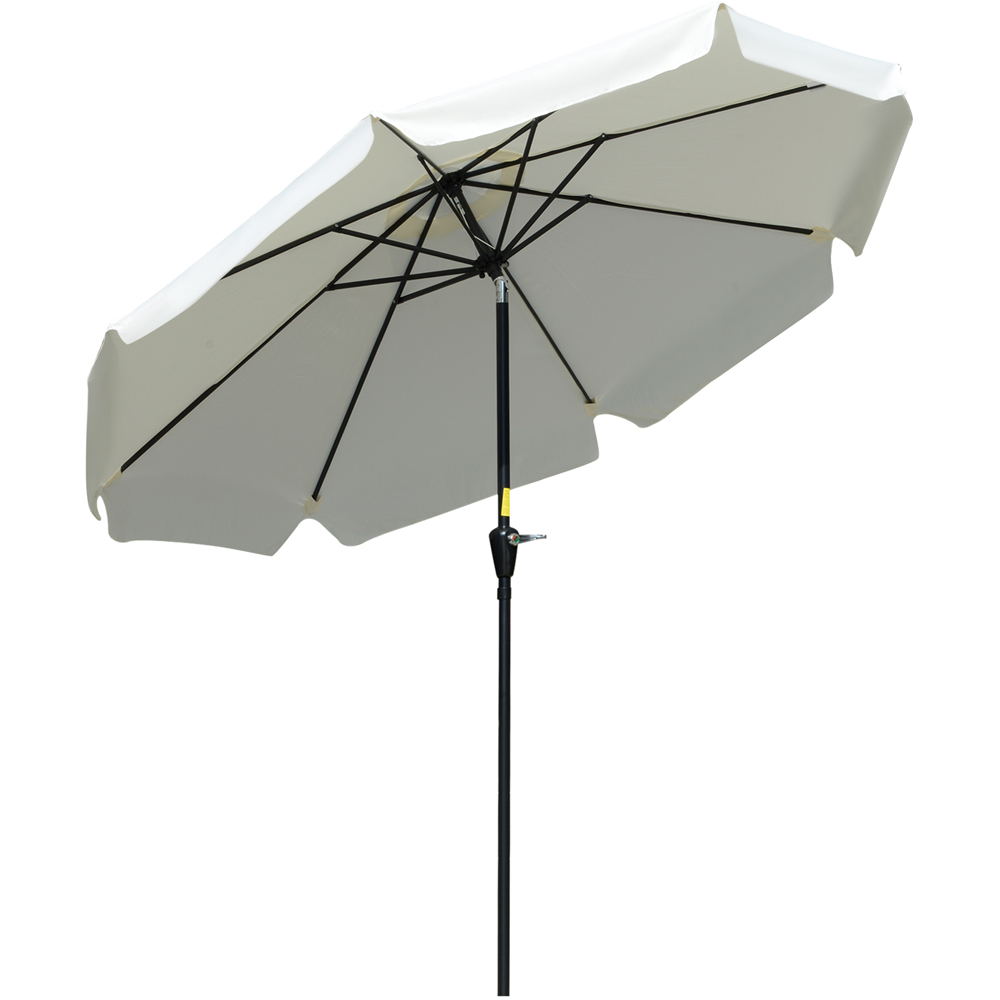 Outsunny Cream White Crank Handle Parasol 2.66m Image 1