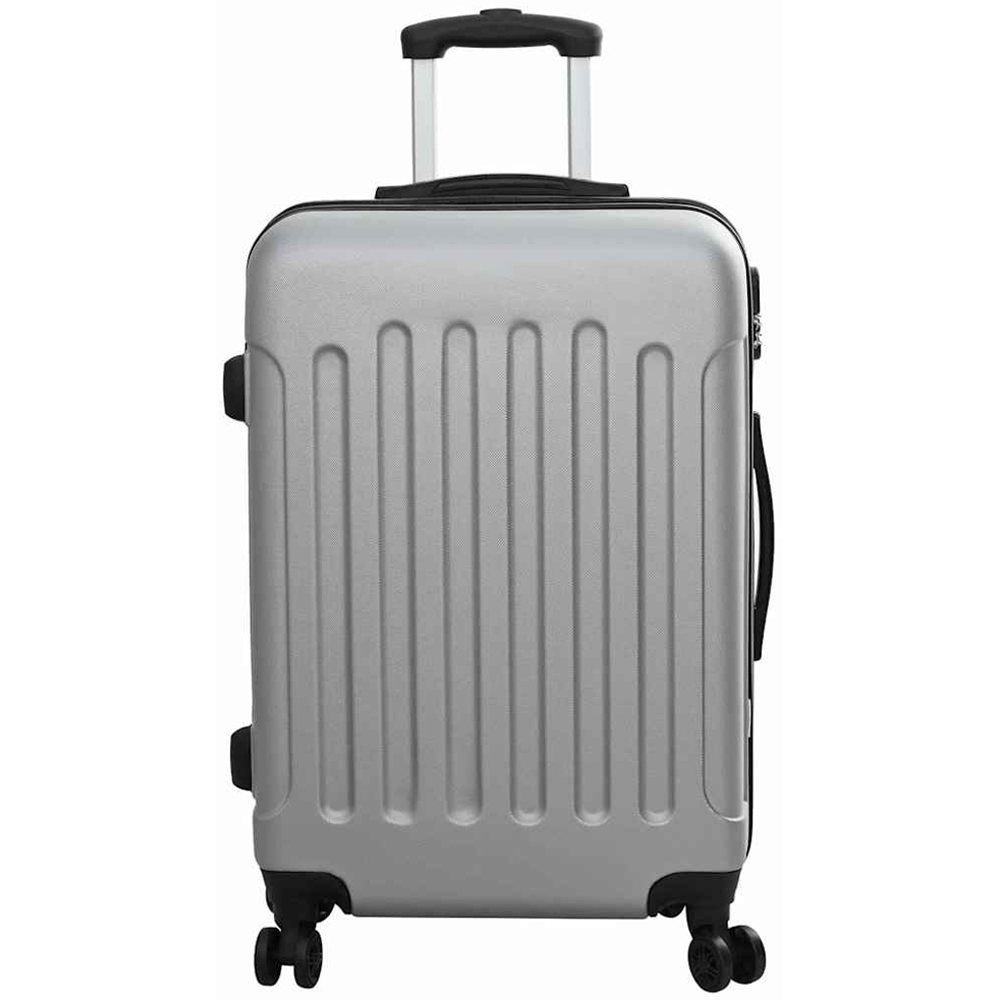 vidaXL Set of 3 Silver ABS Suitcases with Wheels Image 4