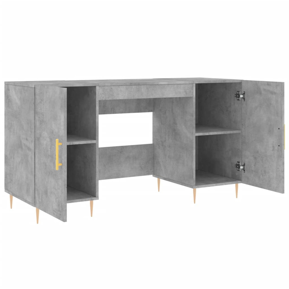 vidaXL 2 Door Computer Desk Concrete Grey Image 4