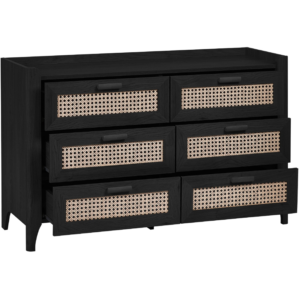 Julian Bowen Sydney 6 Drawer Black Ash Wide Chest of Drawers Image 3