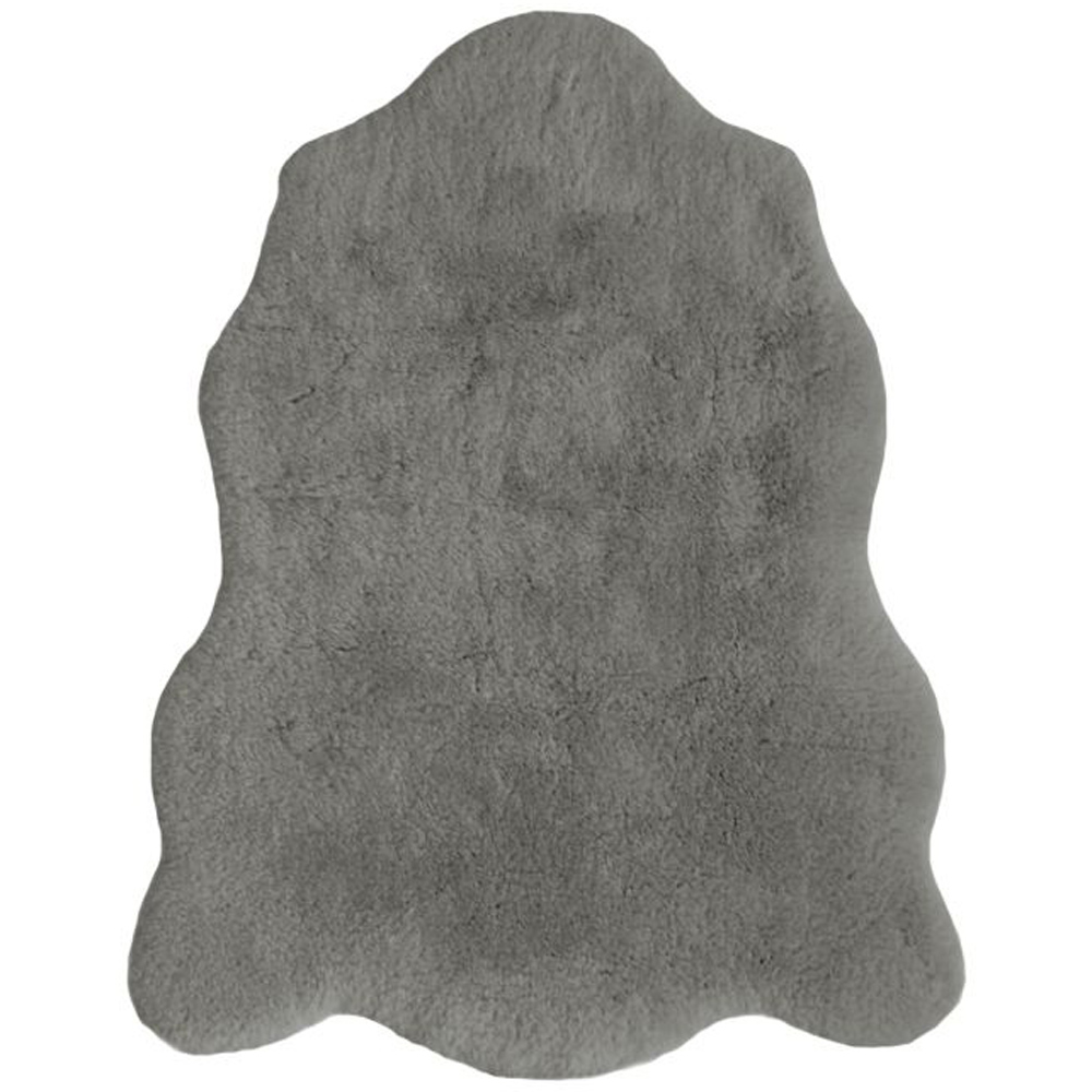 Homemaker Luxurious Faux Fur Grey Rug 70 x 90cm Image 2