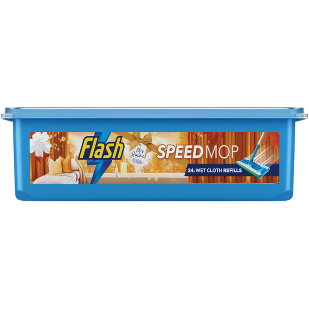 Flash Speed Mop Antibacterial White Musk and Golden Maple Floor Cleaning Wet Cloth Refill 24 Pack Image