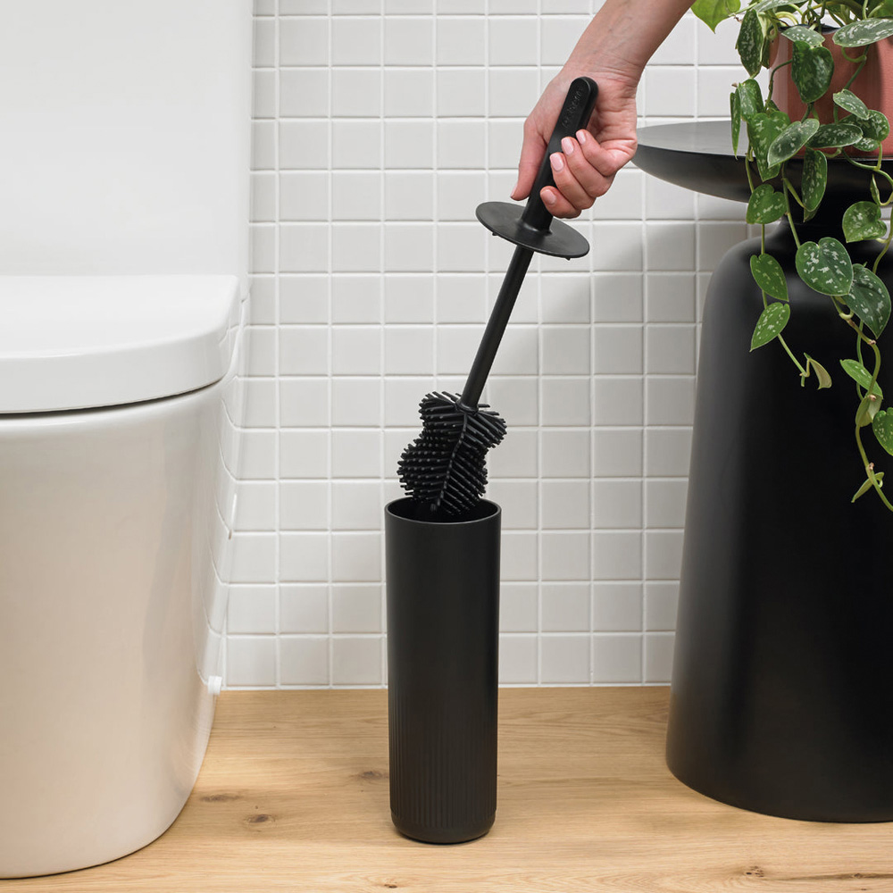 ReBorn Dark Grey Recycled Plastic Toilet Brush with Replaceable Screw-in Heads Image 5