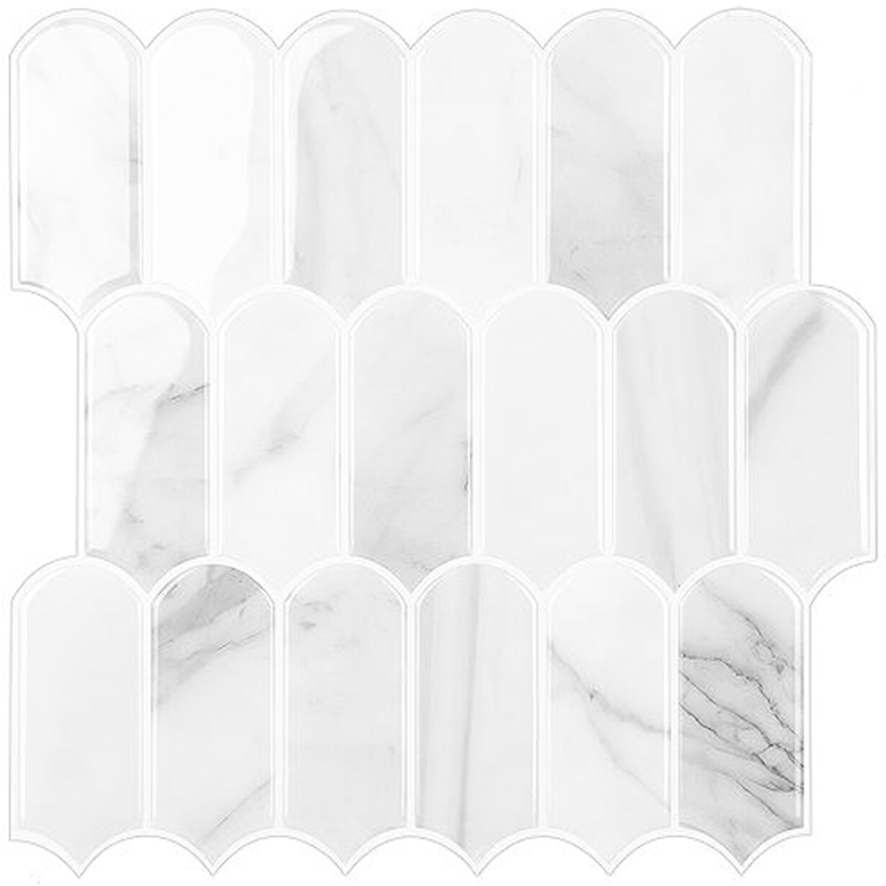 Peel and Stick Marble Wall Tile Set Light Grey Image 1