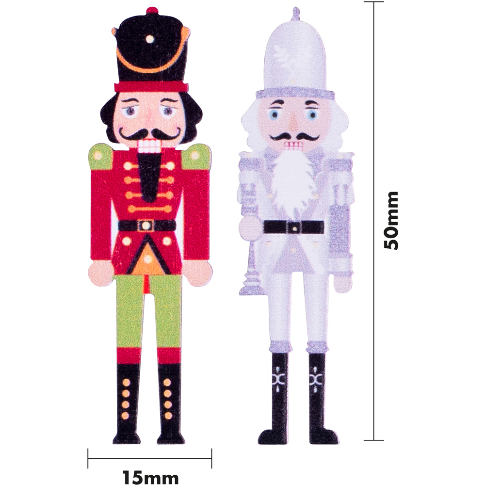 St Helens Red and Liliac Wooden Nutcracker Stickers 12 Pack Image 5