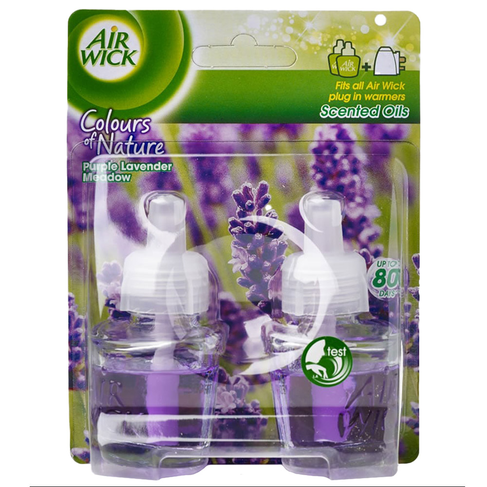 Air Wick Purple Lavender Meadow Air Freshener Twin Refill 34ml Image