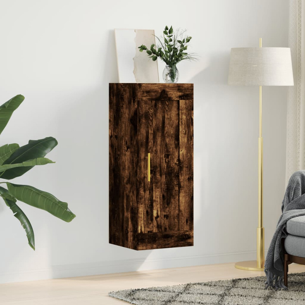 vidaXL Single Door Smoked Oak Wall Mounted Cabinet Image 3