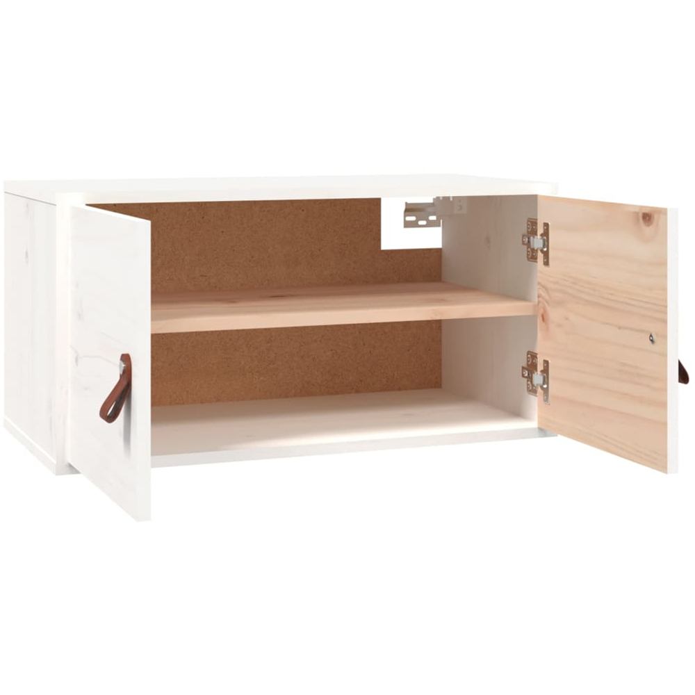 vidaXL 2 Door White Solid Wood Pine Wall Cabinet Set of 2 Image 5