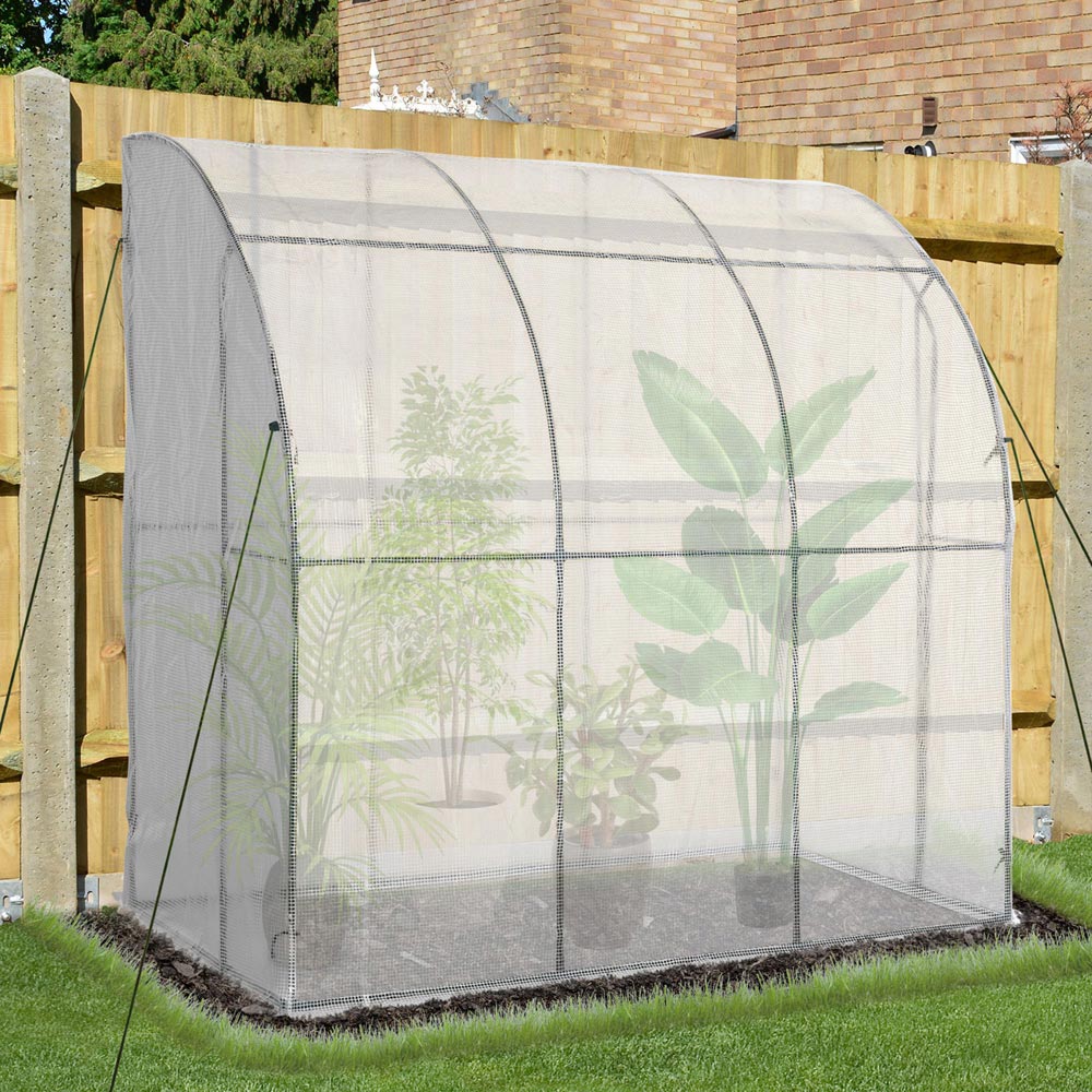 Outsunny White Steel 4 x 7ft Medium Vegetable Greenhouse Image 2
