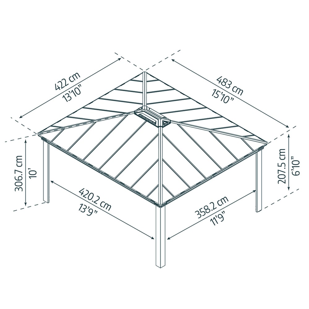Palram Canopia Colorado Grey Double Carport 14 x 16ft Image 3