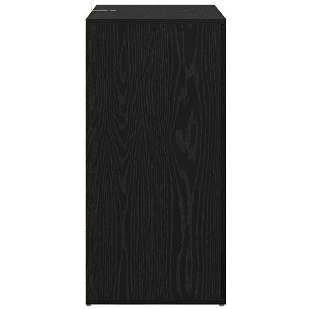vidaXL Single Door 4 Drawer Black Oak Sideboard Image 6
