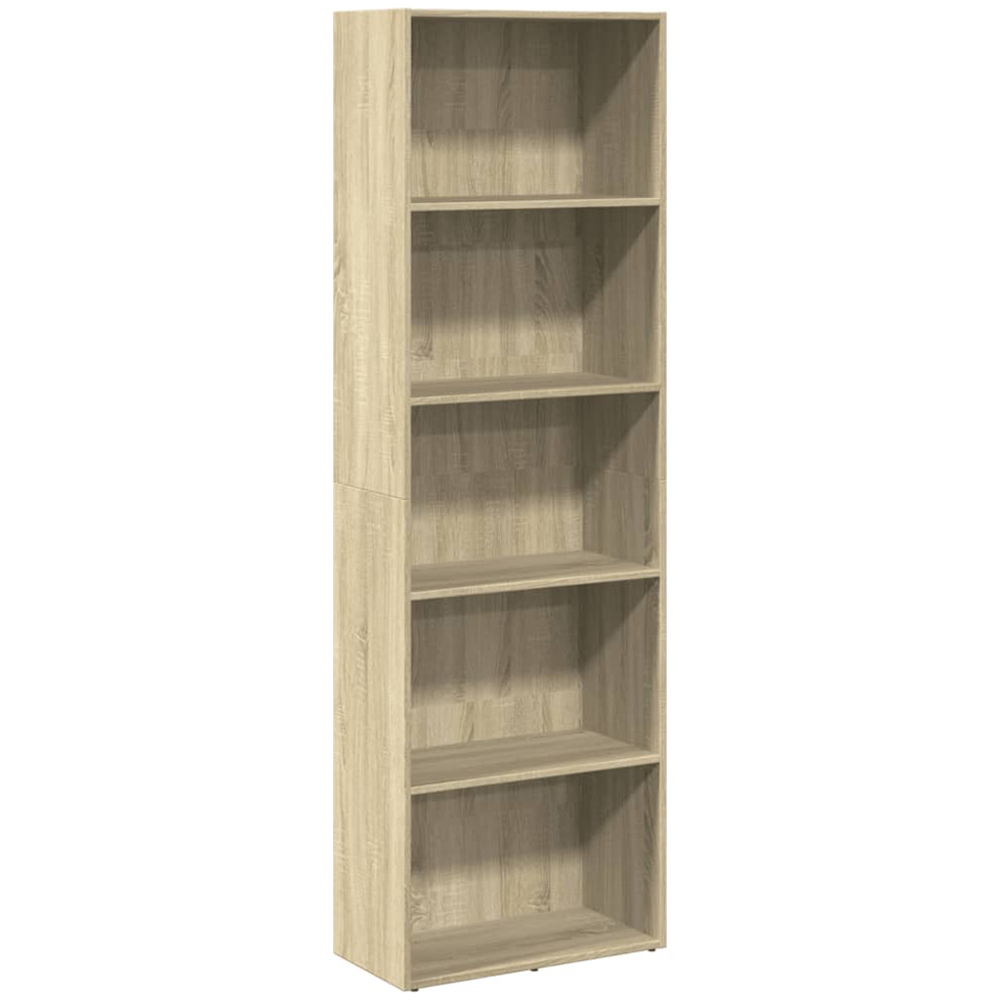 vidaXL 5 Shelf Sonoma Oak Bookcase Image 2