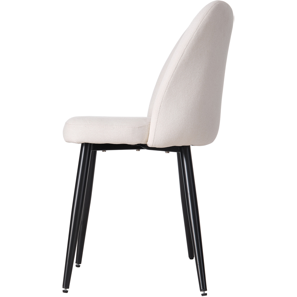 Living and Home Set of 2 Beige Linen Upholstered Dining Chairs Image 4