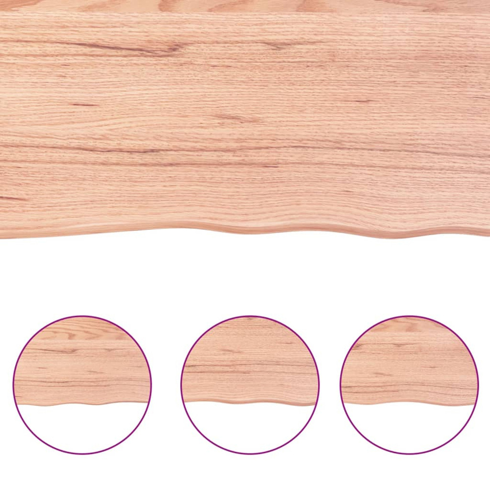 vidaXL 80 x 60 x 6cm Light Brown Treated Solid Wood Oak Wall Shelf Image 5