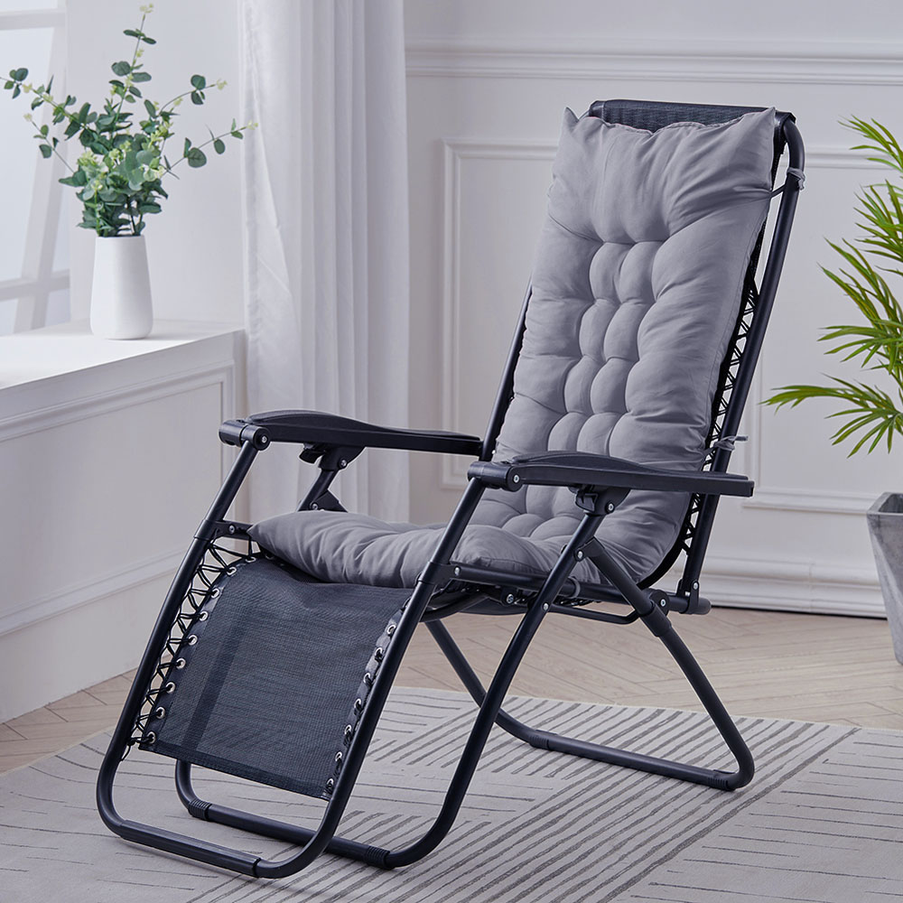 Living and Home Grey Thick Soft Lounge Chair Cushion 110 x 40cm Image 2