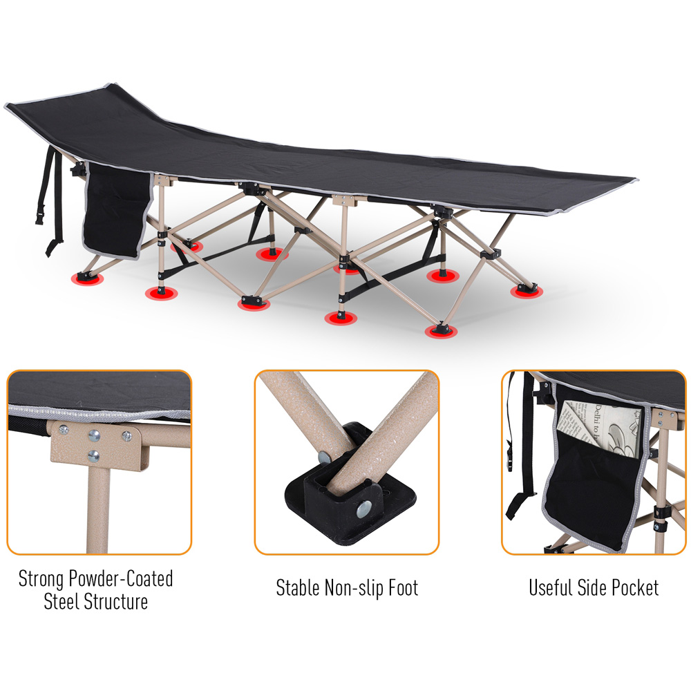Outsunny Single Black Outdoor Camping Bed Image 5