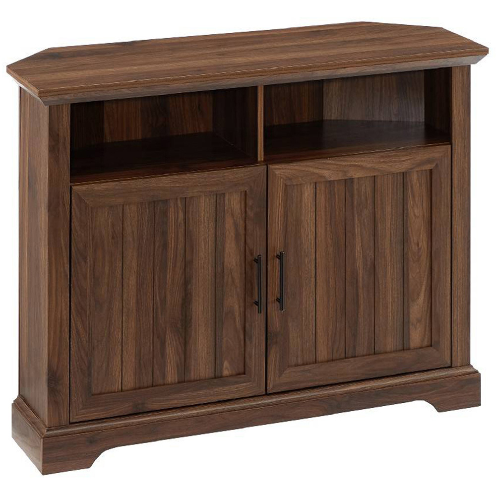 Centurion Savannah 2 Door 2 Shelf Walnut Corner TV Cabinet Image 3