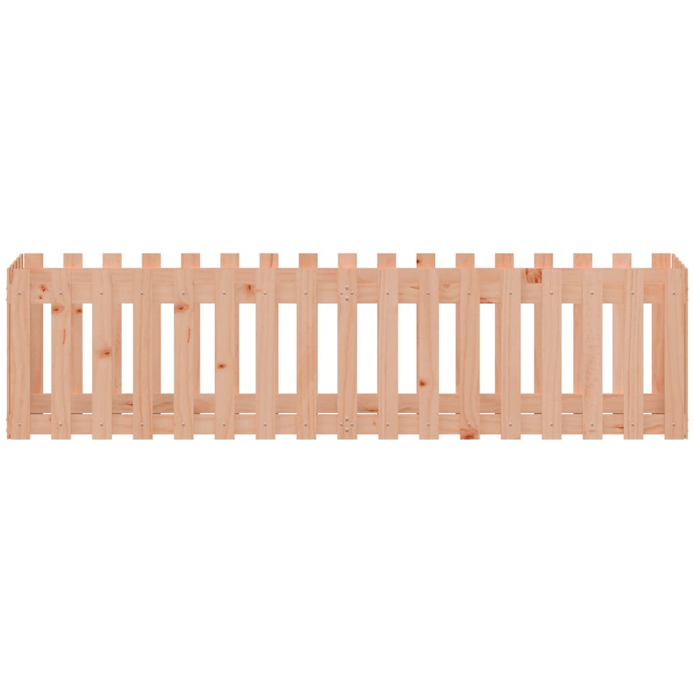 vidaXL Natural Solid Douglas Wood Fence Design Raised Garden Bed 200 x 50 x 50cm Image 4