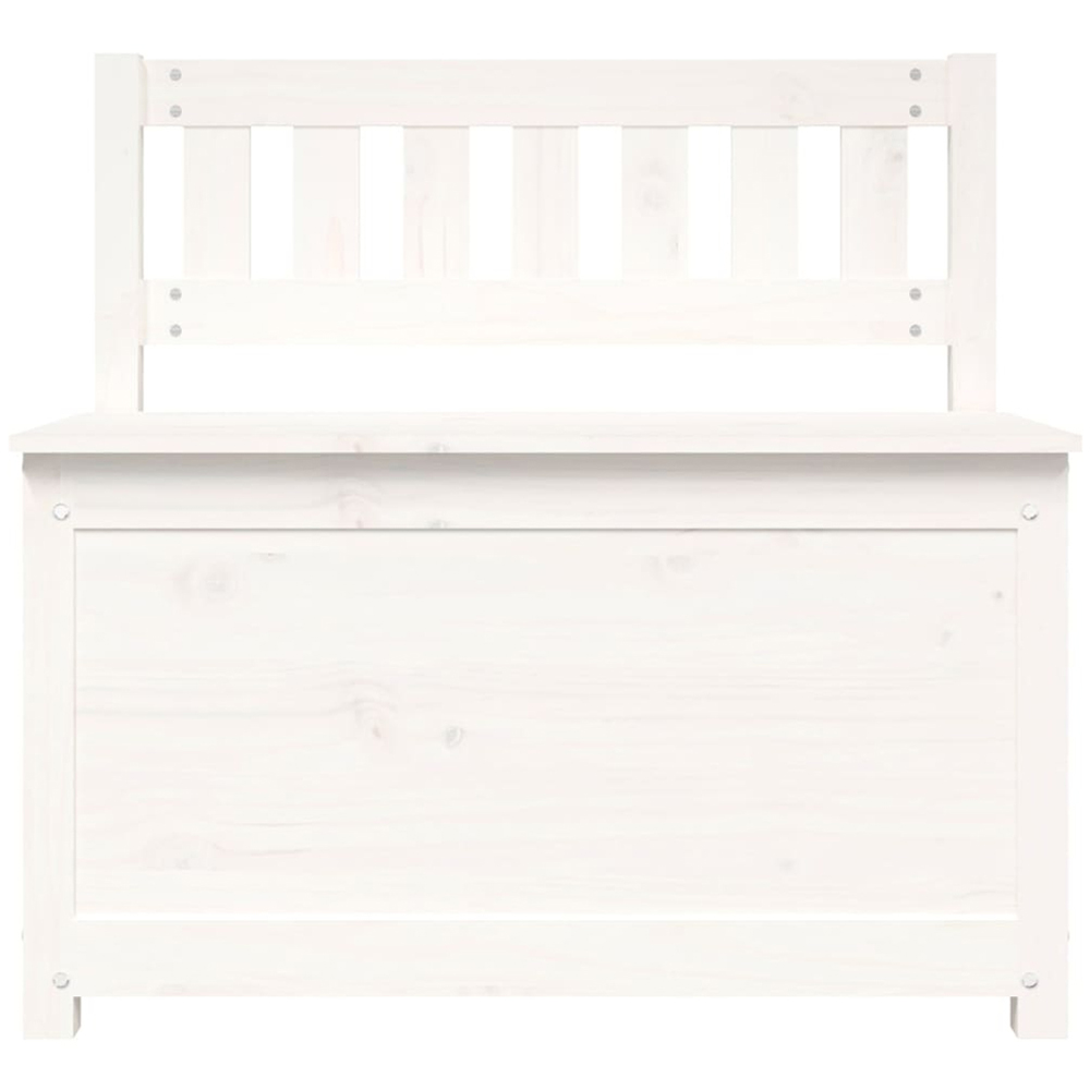 vidaXL White Solid Wood Pine Storage Bench 80 x 41 x 77cm Image 4