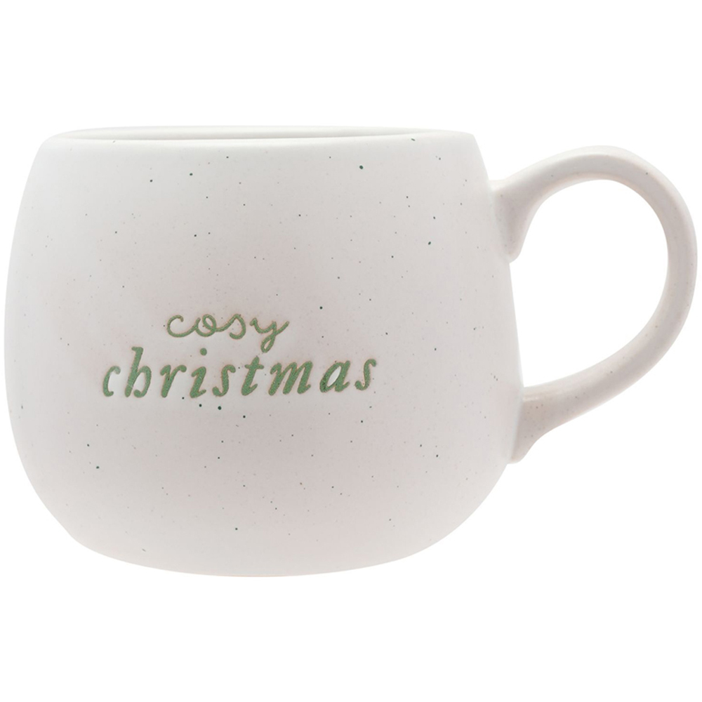 The Christmas Gift Co Cosy Christmas White Speckled Mug Image 1