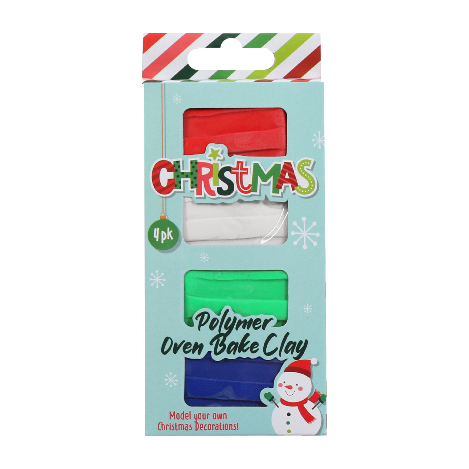 Pack of 4 Christmas Polymer Oven Bake Clay Image