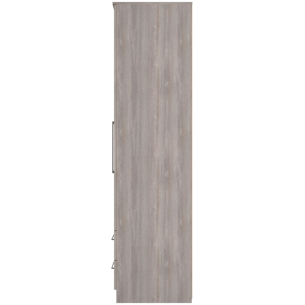 Crowndale Worcester 2 Door 2 Drawer Grey Oak Tall Wardrobe Ready Assembled Image 6
