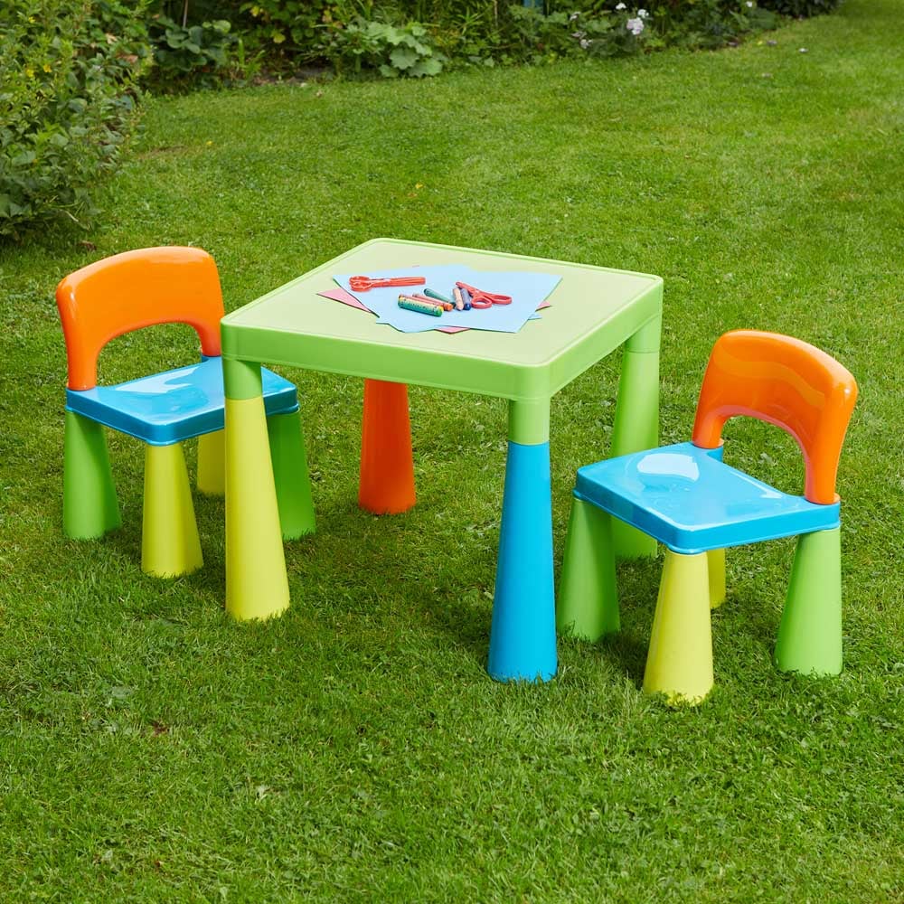 Liberty House Toys Kids Square Plastic Table and Chairs Set Image 3