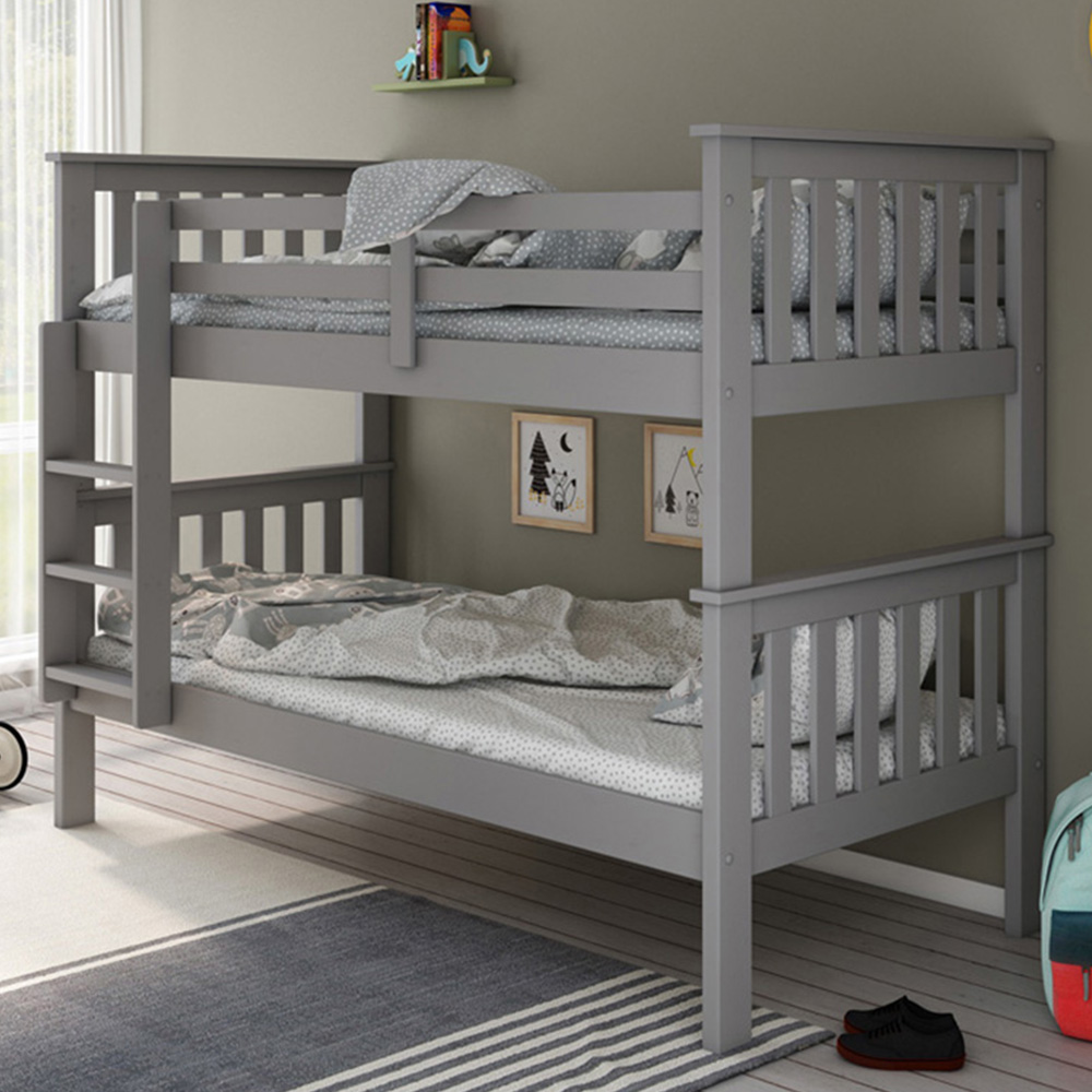 Carra Grey Bunk Bed with Spring Mattresses Image 1