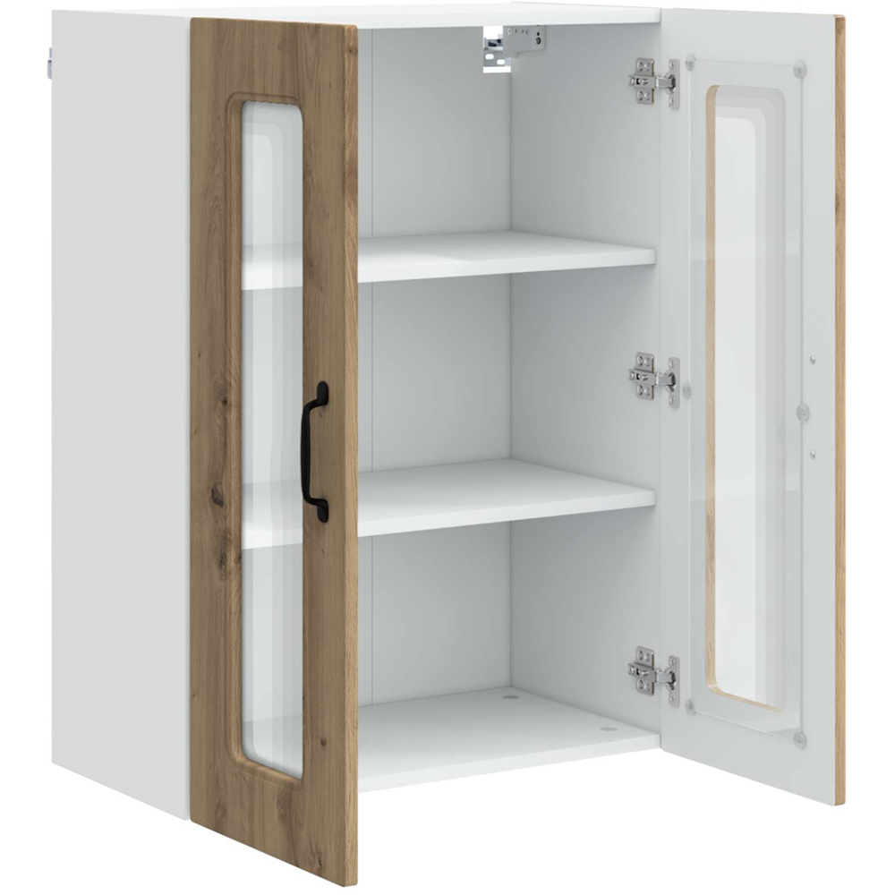 vidaXL 2 Glass Door Artisan Oak Kitchen Wall Cabinet Image 5