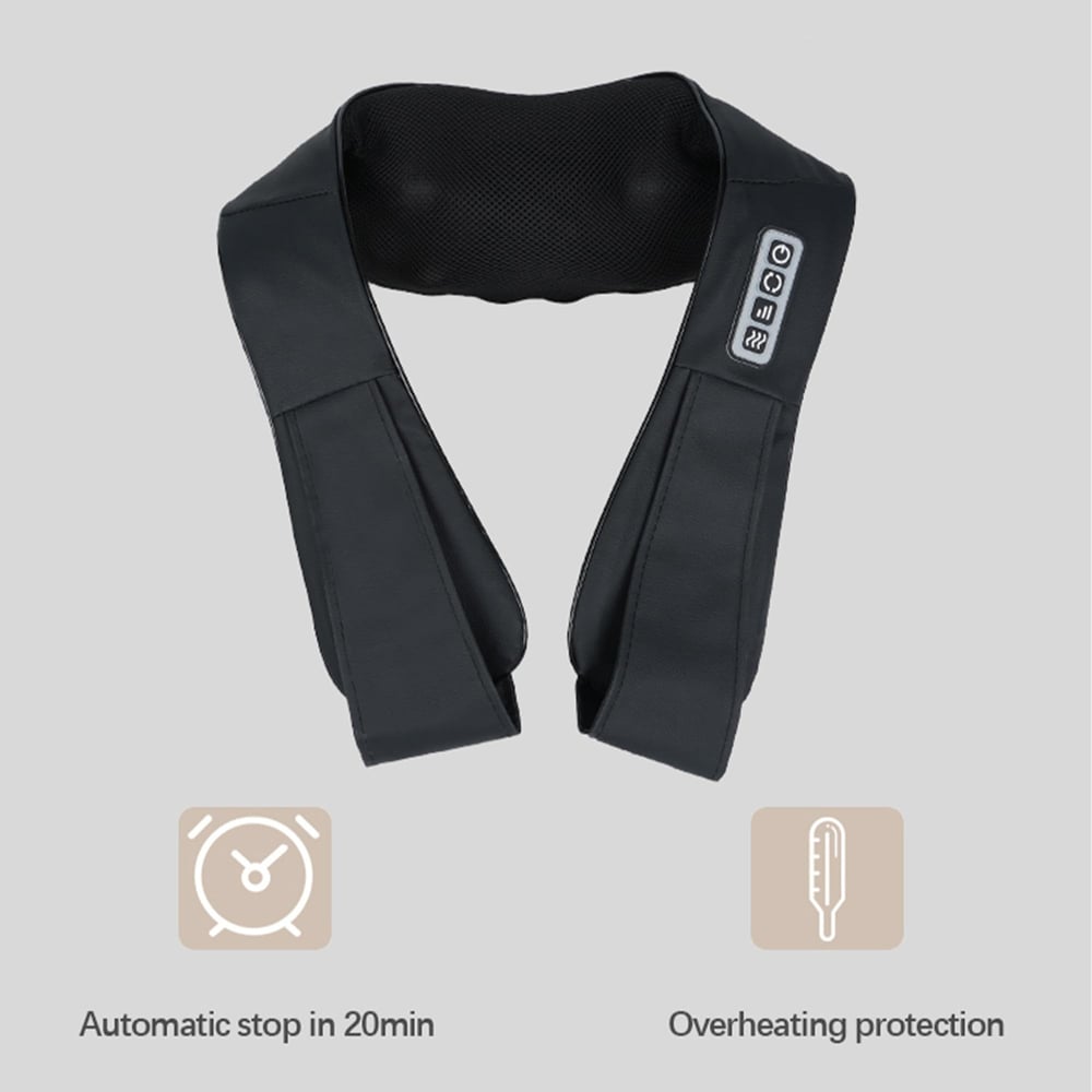 Alivio Shiatsu Black Heated Back and Neck Massager with Heat Deep Tissue Image 6