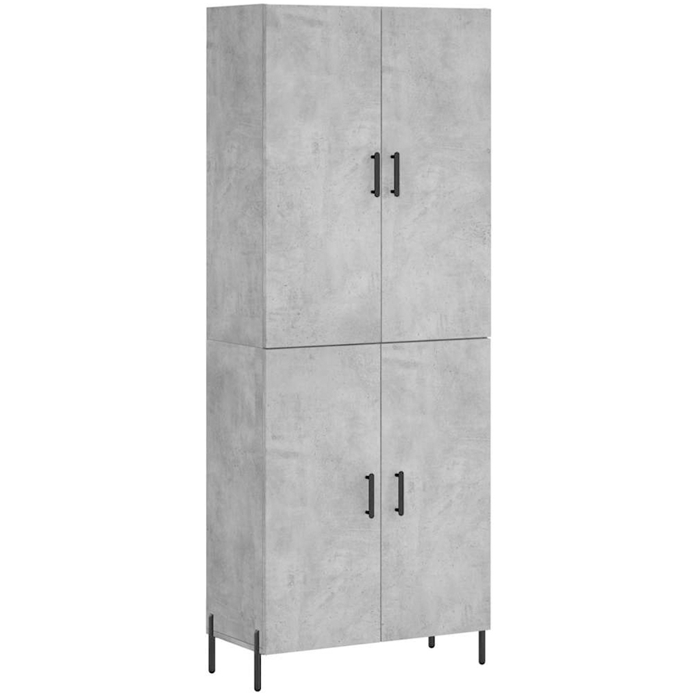 vidaXL 4 Door Concrete Grey Tall Highboard Image 2