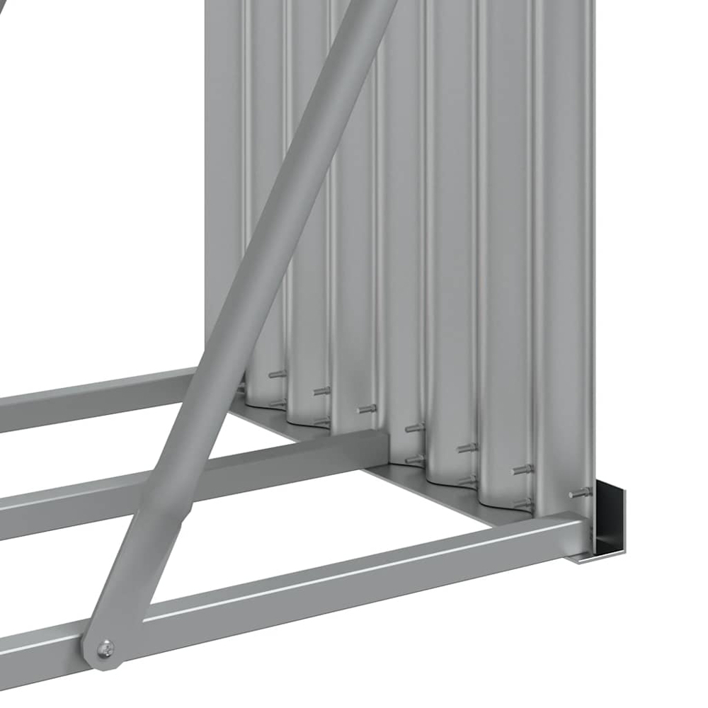 vidaXL Anthracite Galvanised Steel Firewood Log Holder 100 x 300 x 45cm Image 5