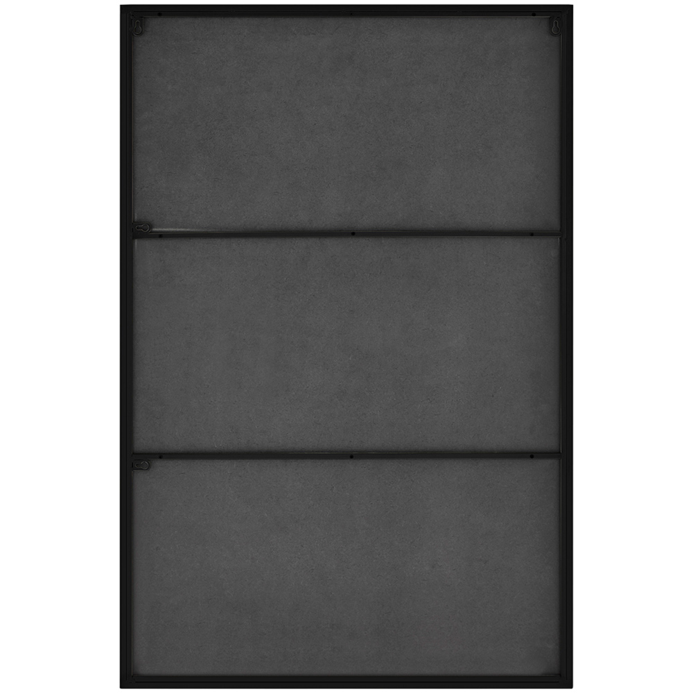 Furniturebox Austen Rectangular Black Metal Wall Mirror 100 x 66cm Image 3