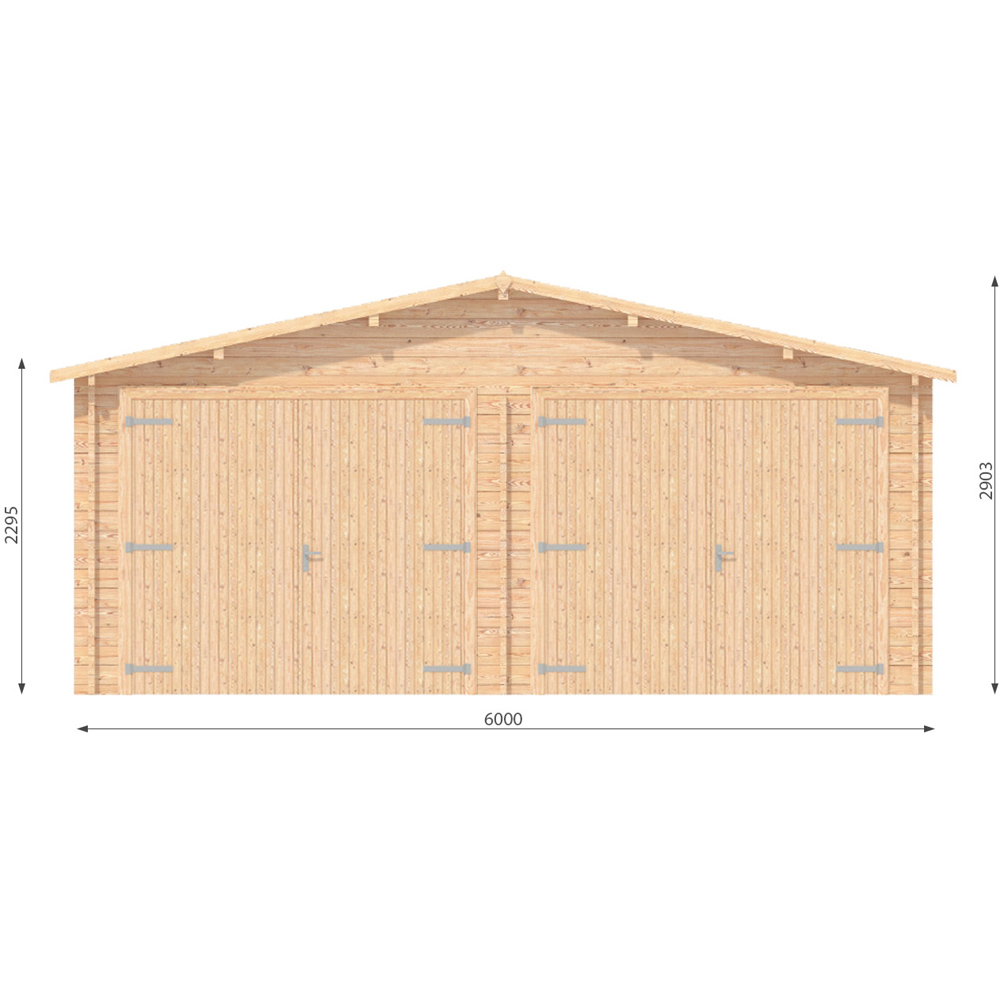 Shire Garage 18 x 18ft 2 Double Door Apex Log Cabin Image 8