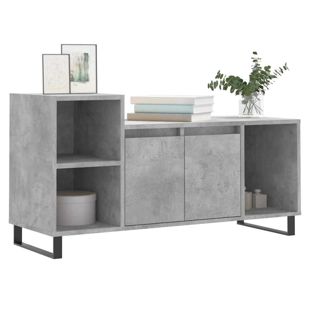 vidaXL 2 Door 3 Shelf Concrete Grey TV Cabinet Image 3