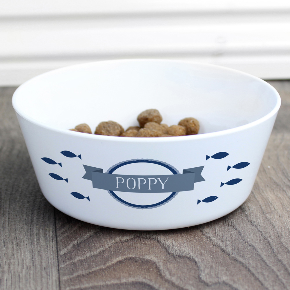 Personalised Memento Fish Plastic Cat Bowl Image 3