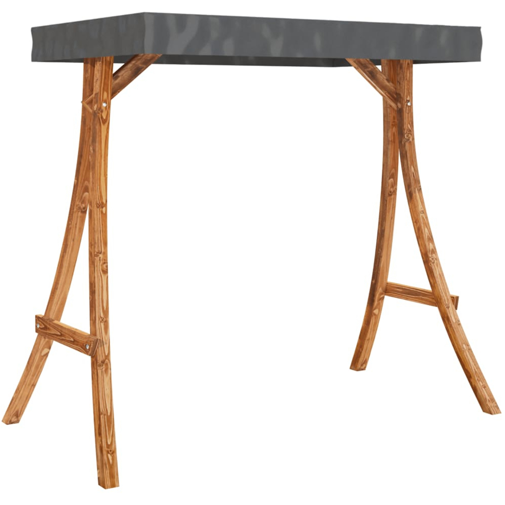 vidaXL Brown and Anthracite Solid Spruce Wood High Backrest Swing Bed with Canopy Image 7