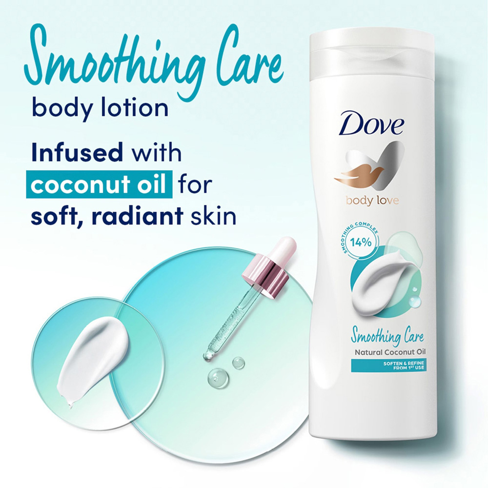 Dove Smoothing Care Natural Coconut Oil Soften and Refine Body Lotion 250ml 6 Pack Image 5