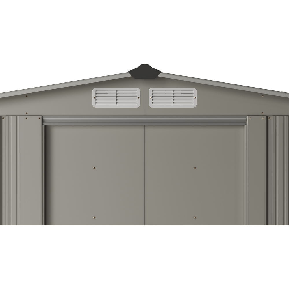 Living and Home 4 x 8ft Grey Aluminium Apex Garden Shed with Log Storage Image 4