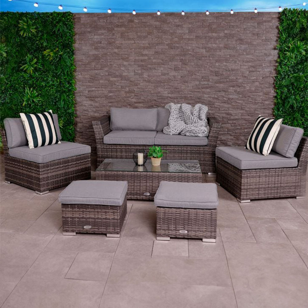 Charles Bentley St Tropez 6 Seater Rattan Effect Lounge Set Image 1