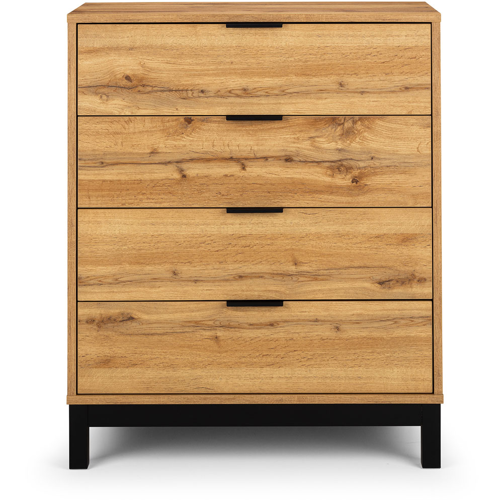 Julian Bowen Bali 4 Drawer Oak Chest of Drawers Image 3