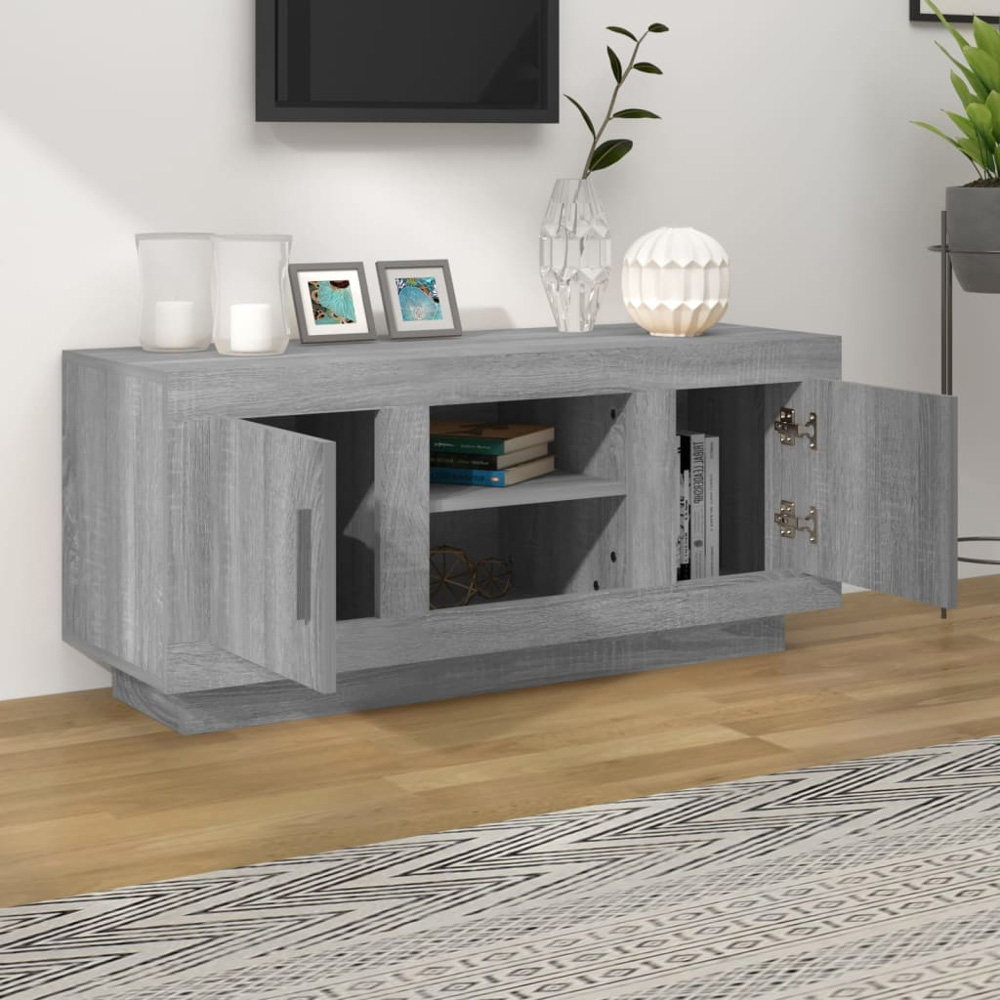 vidaXL 2 Door 2 Drawer Grey Sonoma TV Cabinet Image 3