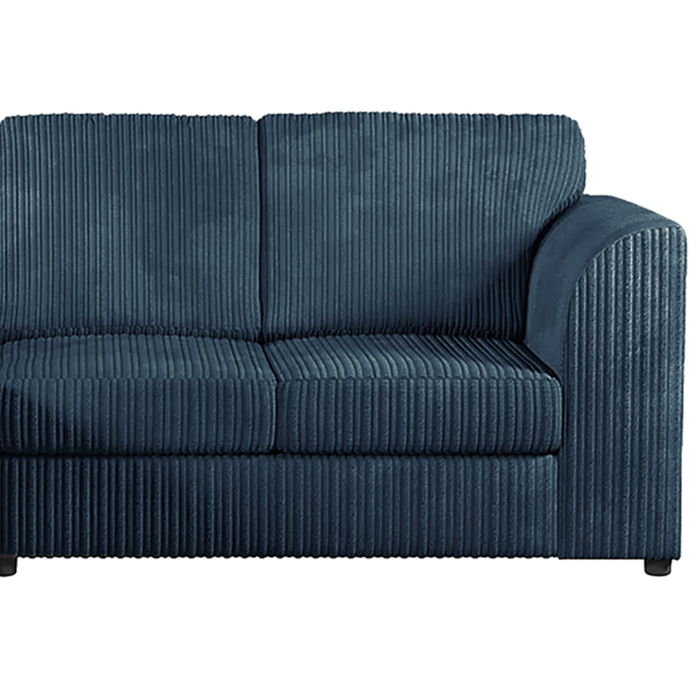 Luxor 4 Seater Navy Blue Jumbo Cord Full Back Left Hand L Shape Corner Sofa Image 4